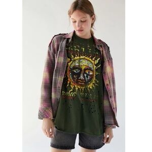 Urban Outfitters Olive Green Graphic Sun Tee